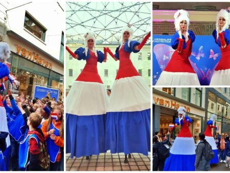 Rood Wit Blauwe Dames op Stelten: Boek Hollands entertainment voor festivals, Koningsdag & meer! Interactief, kleurrijk en onvergetelijk.