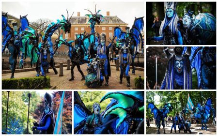 Betreed de magische wereld van de Draken Parade: steltenlopers, fantasie en adembenemende hoogtes. Boek nu voor een betoverende mobiele act!