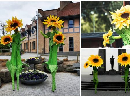 Zonnebloemen op Stelten: Betoverende Steltenlopers met Lente Beleving. Boek nu voor Kleurrijk Entertainment!